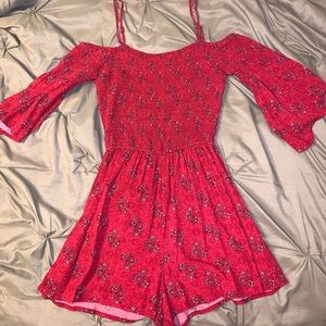 Beautiful Red Smocked Romper